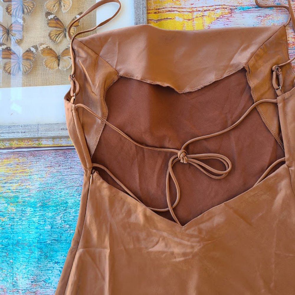 Princess Polly Alfie Satin Strappy Mini Dress 8 - Picture 11 of 13
